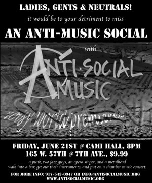 Anti-music show flyer